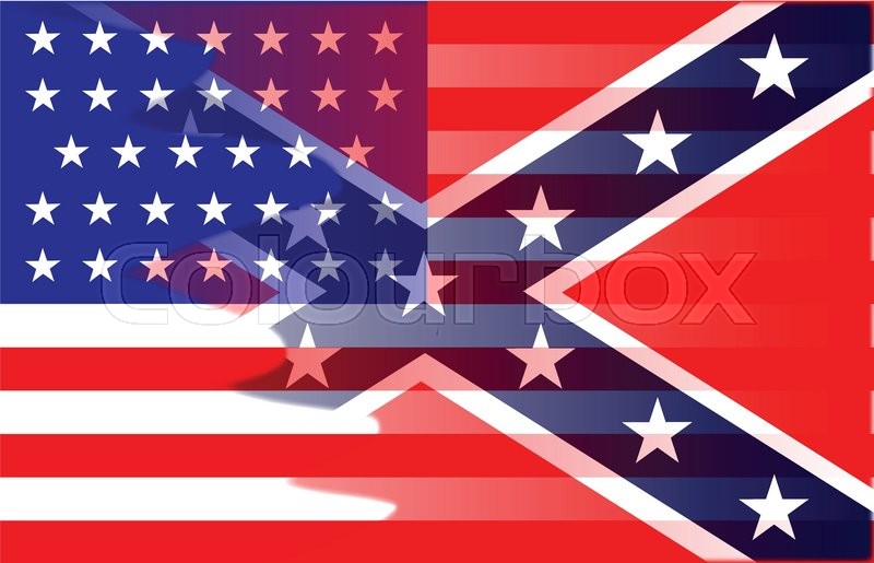the flag of the opposing sides during the american civil war stock