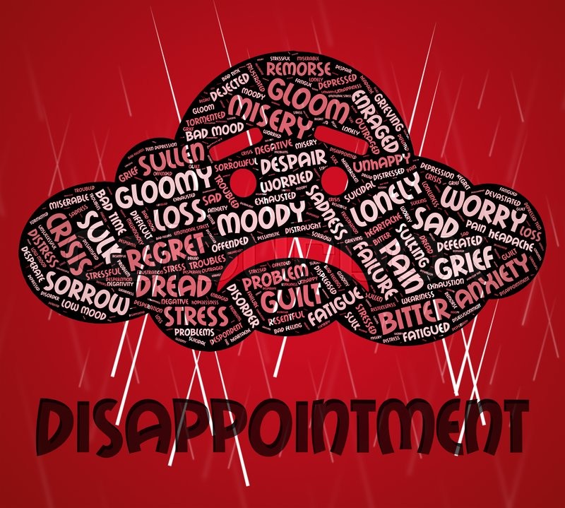 Disappointment Word Meaning Cast Down Stock Image Colourbox