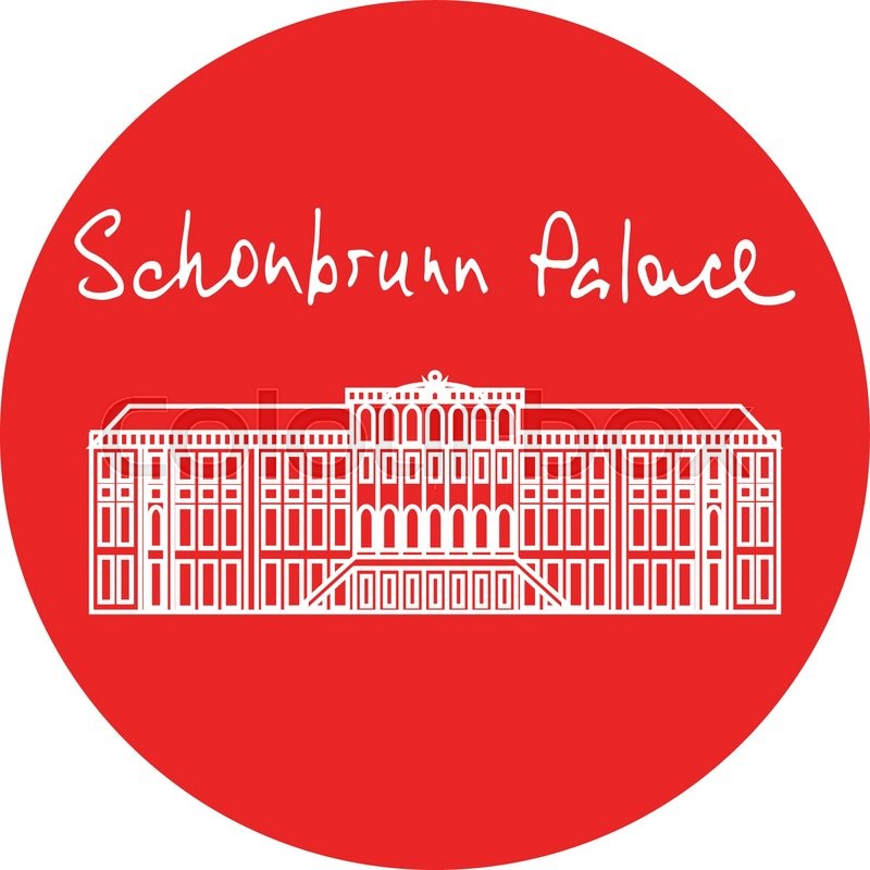 Austria Schonbrunn Palace vector red | Stock Vector | Colourbox