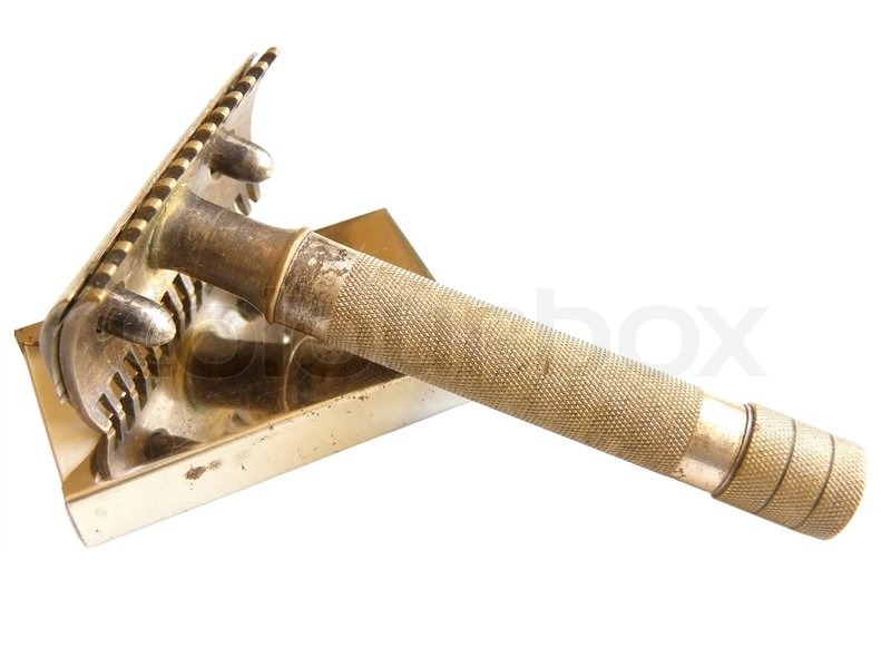 Shaving set over the blades case Stock image Colourbox