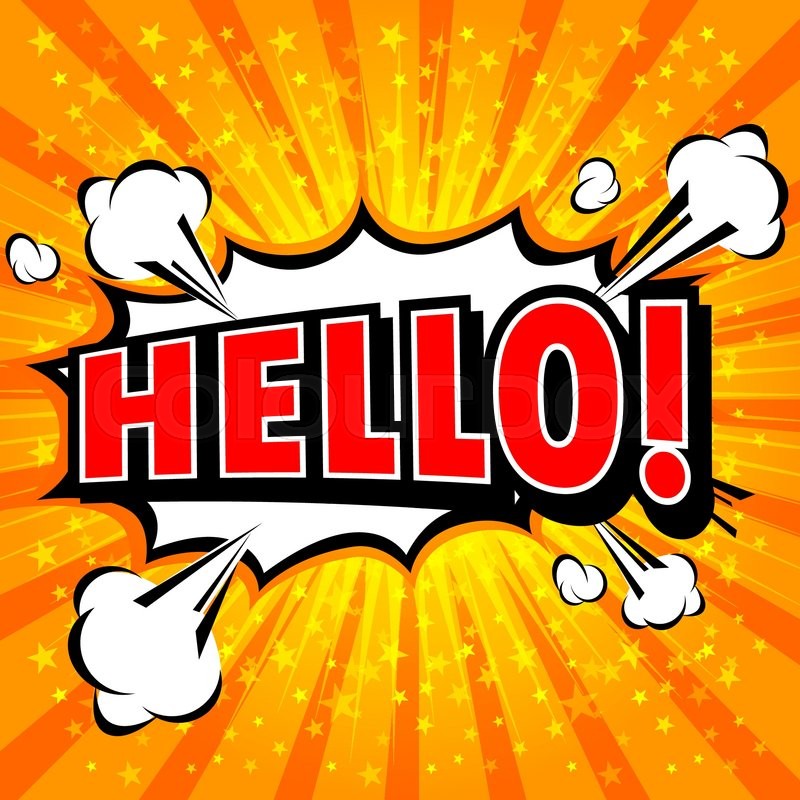 Hello Comic Speech Bubble Cartoon Stock Vector Colourbox