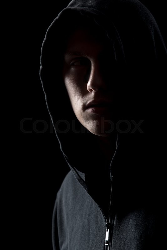 dark hoodie man