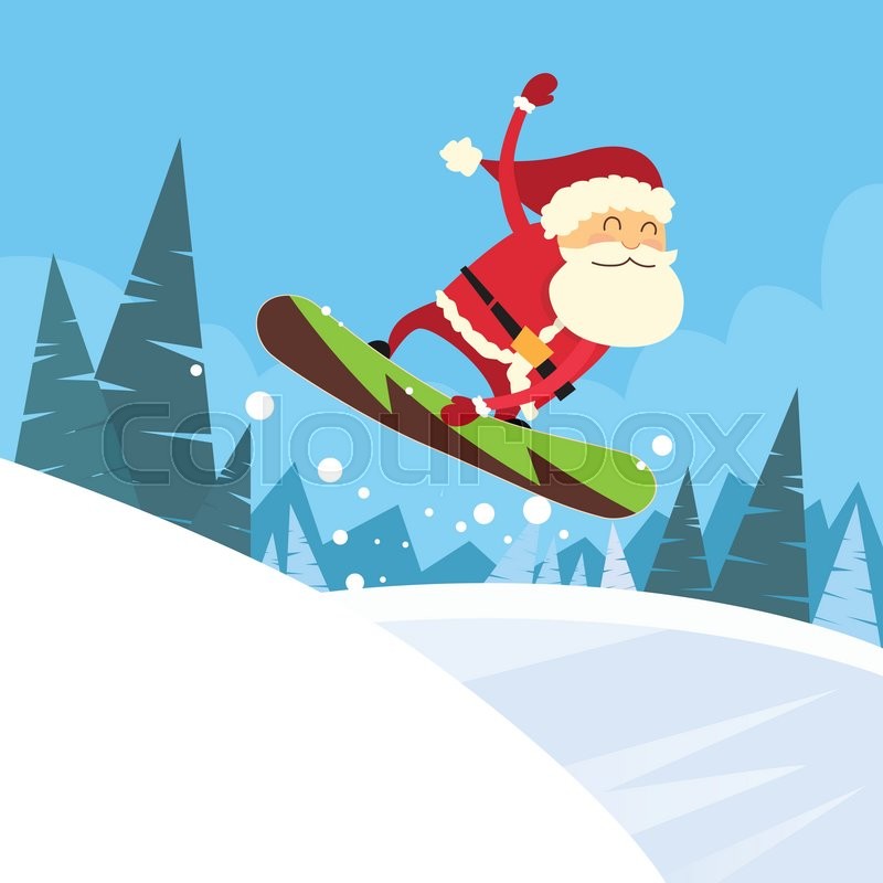 Santa Clause Snowboarder Sliding Down Stock Vector Colourbox santa clause snowboarder sliding down