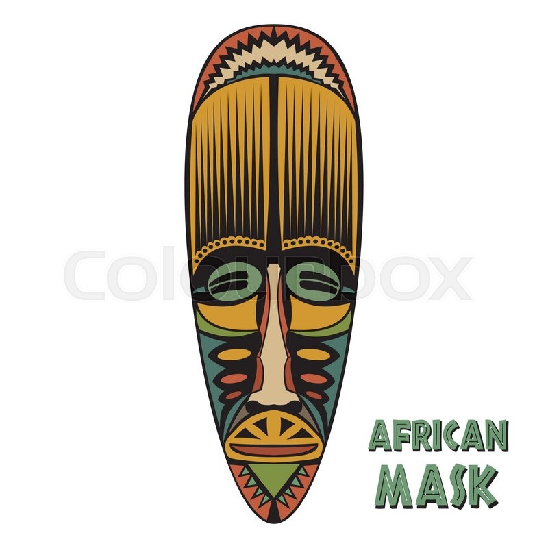 African Mask on a white background | Stock Vector | Colourbox