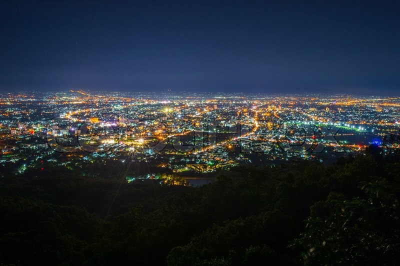 City Night View Stock Image Colourbox