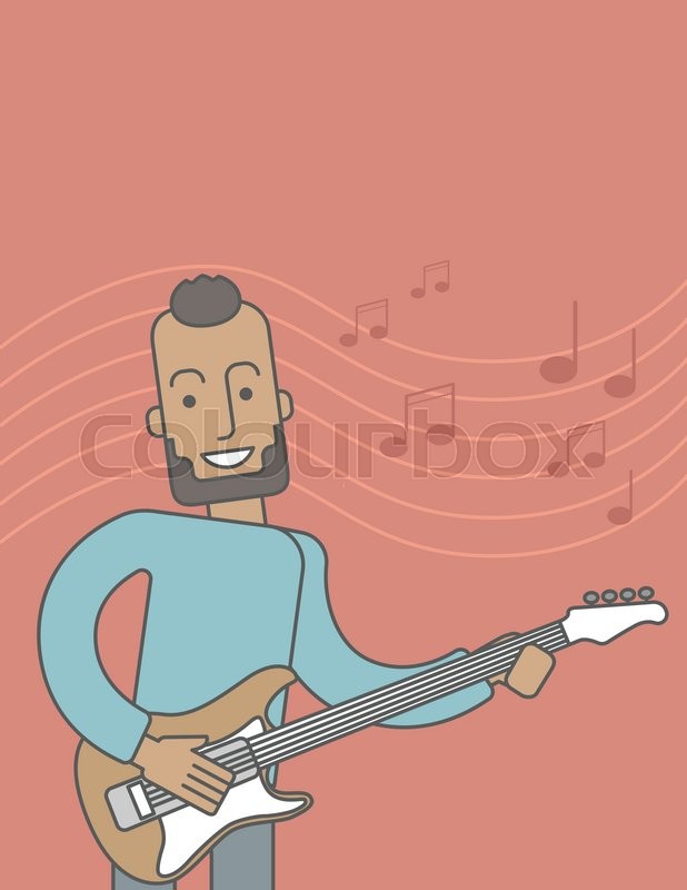 A smiling african-american musician ... | Stock vector | Colourbox