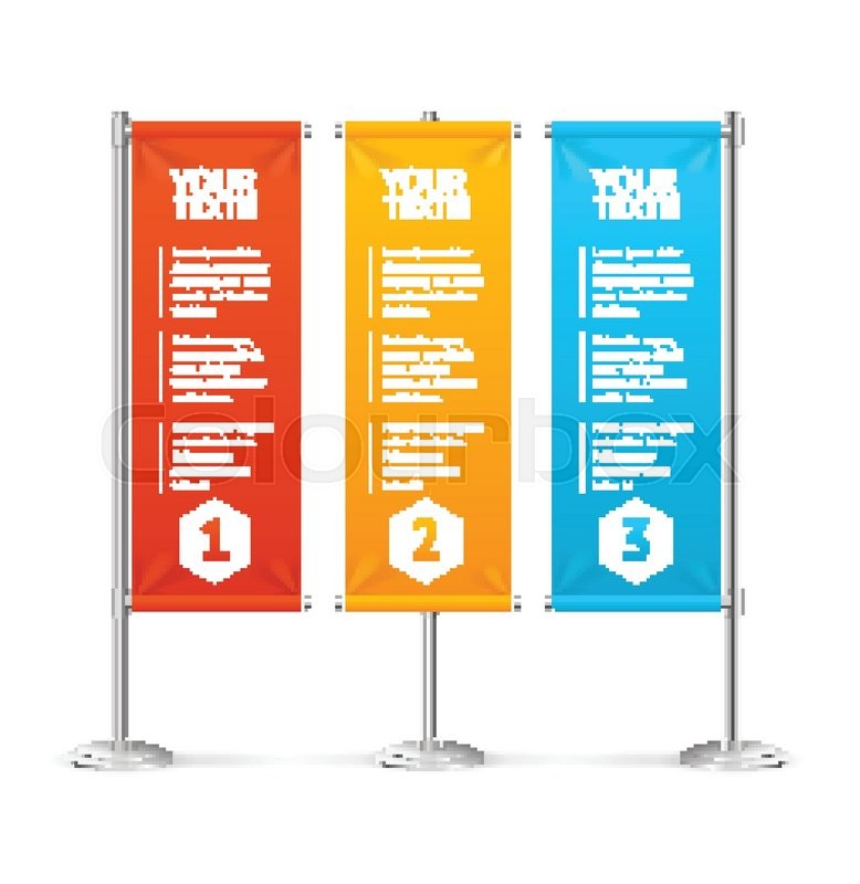 Blank Banner Flags Colorful Set With Stock Vector Colourbox