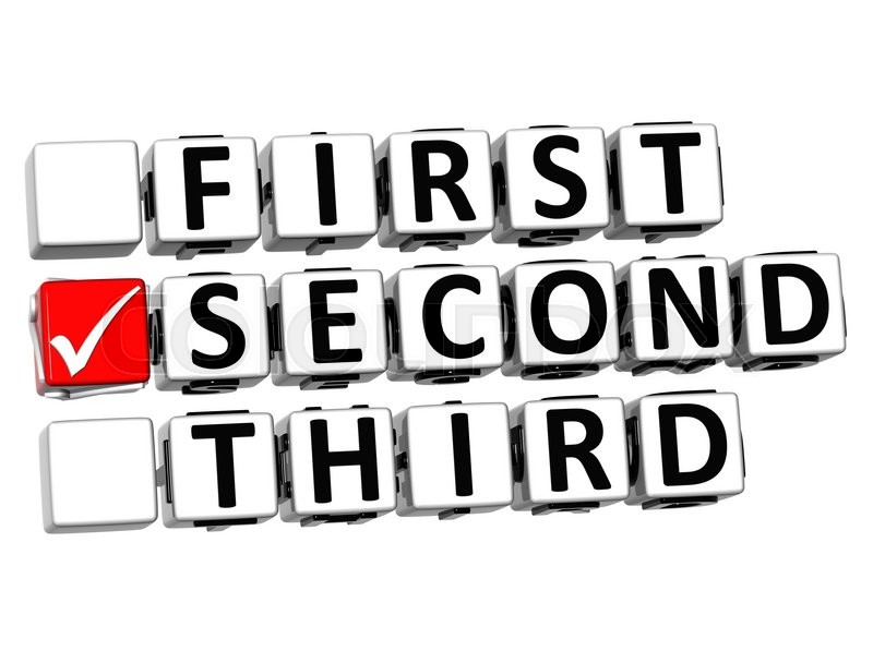 3D First Second Third Button Click Here ... | Stock image | Colourbox