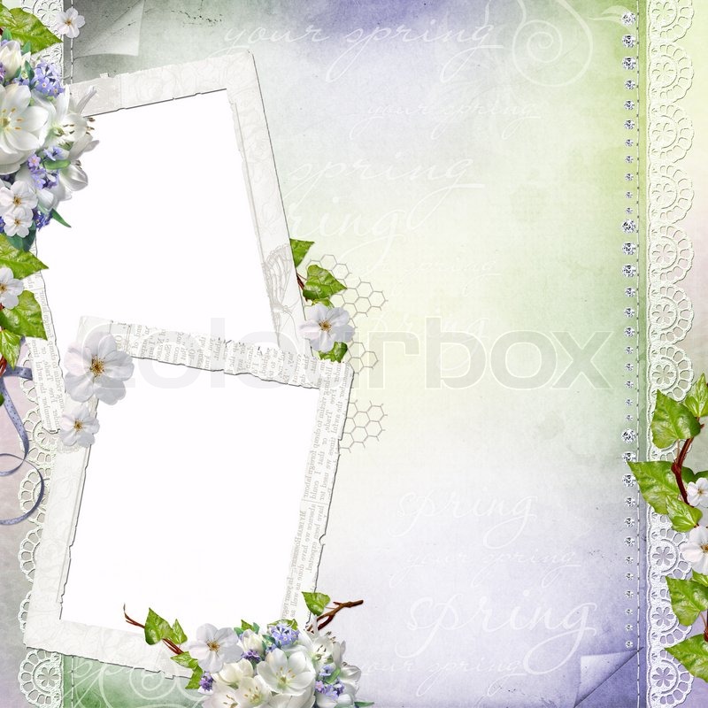 Beautiful frame for two photos Stock image Colourbox