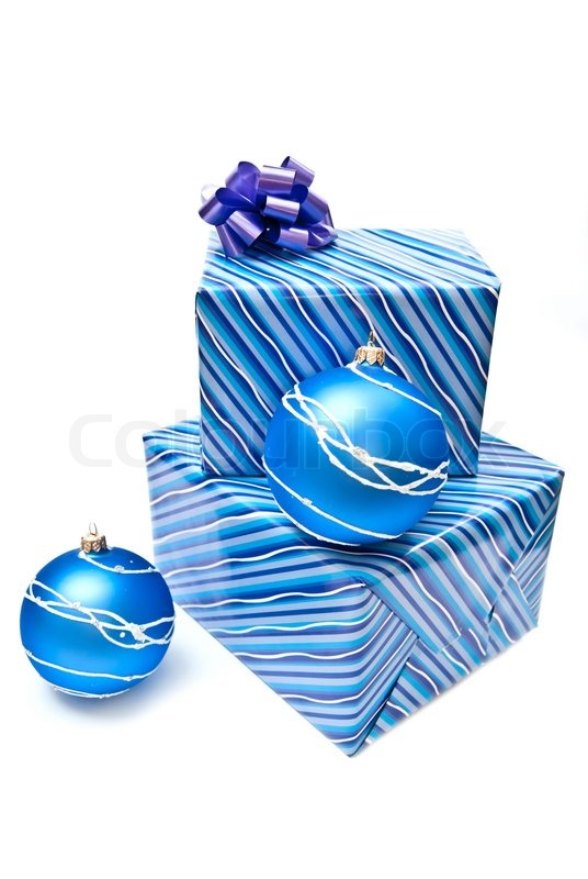 Blue Christmas Gift Box