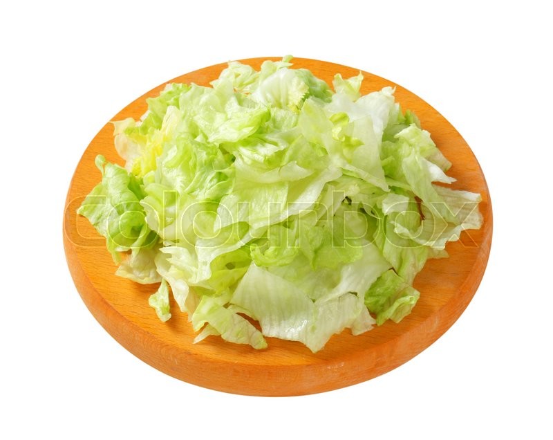 Iceberg lettuce salad on cutting board Stock image Colourbox