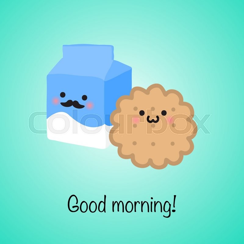 Milk And Cookie With Text Good Stock Vector Colourbox