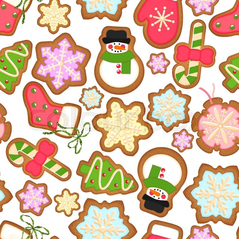 christmas cookies background seamless celebratory pattern of christmas cookies background