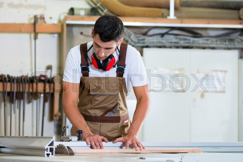 Carpenter or maker in his wood Stock image Colourbox