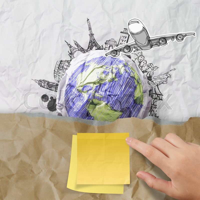 Sticky note on recycle envelope with Stock Photo Colourbox