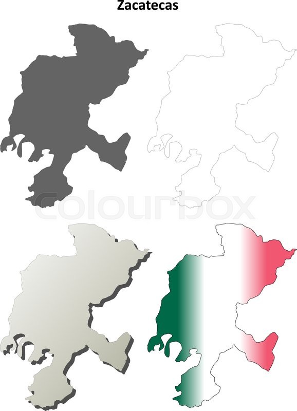 Vector map Zacatecas Mexico
