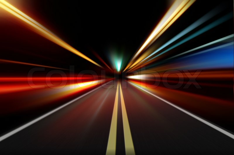 Abstract night acceleration speed motion | Stock Photo | Colourbox