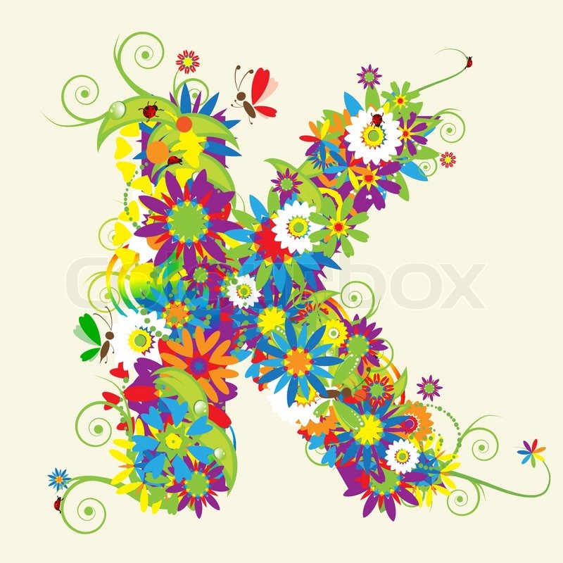 letter k floral design see also letters in my gallery stock pretty letter k