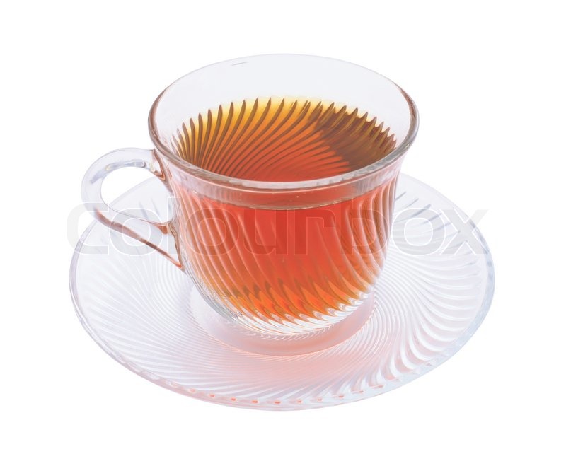 Tea cup on plate isolated on white Stock image Colourbox