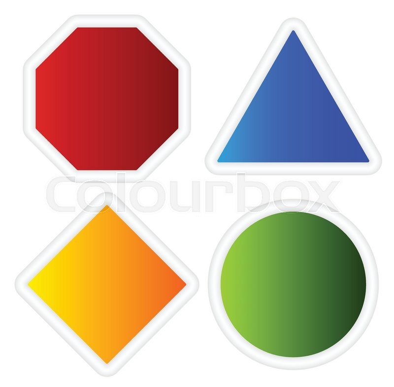 empty signs octagon triangle square circle shapes stock