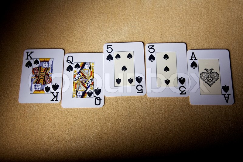 Poker royal flush on the table