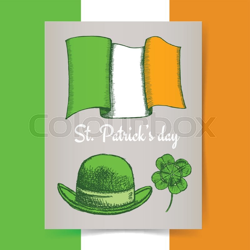 Sketch Irish poster in vintage style, ... | Stock vector | Colourbox