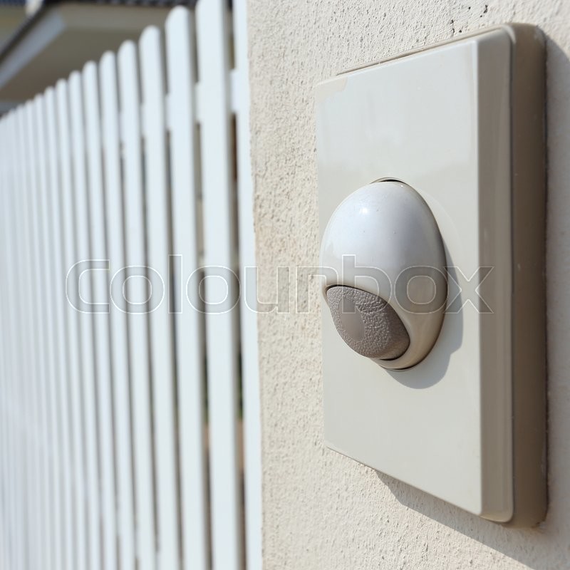 Doorbell white modern style for the Stock image Colourbox