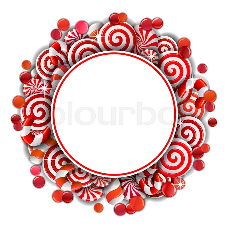Sweet Frame With Red And White Candies Stock Image Colourbox