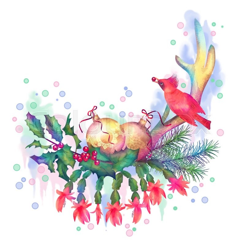 merry christmas watercolor drawing stock image christmas watercolor background