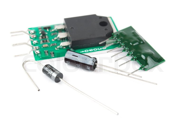 Radio components on a white background | Stock image | Colourbox