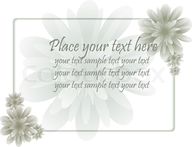 Rahmen mit Blumen und Text in ... | Stock-Vektor | Colourbox