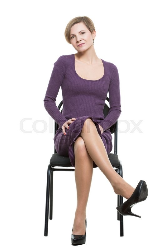 Woman sitting legs crossed