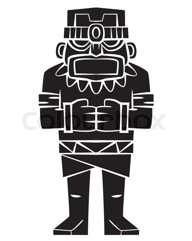 PrintBlack Silhouette : Tiki Statue | Stock vector | Colourbox