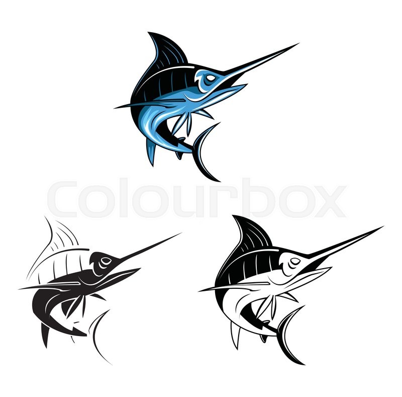 Coloring book Marlin Fish cartoon | Stock vector | Colourbox