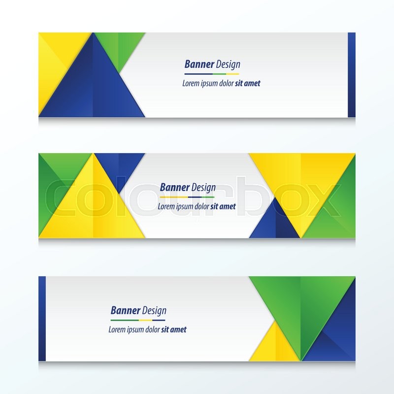 Set Bright Modern Abstract Banner Stock Vector Colourbox