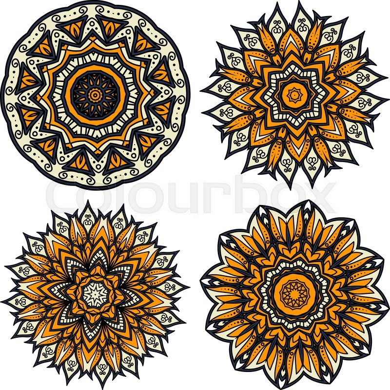 Abstract floral circular patterns of Stock vector Colourbox