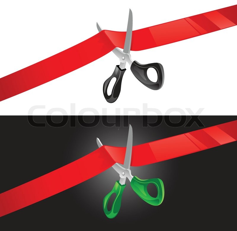 Ribbon Cutting Scissors Vector