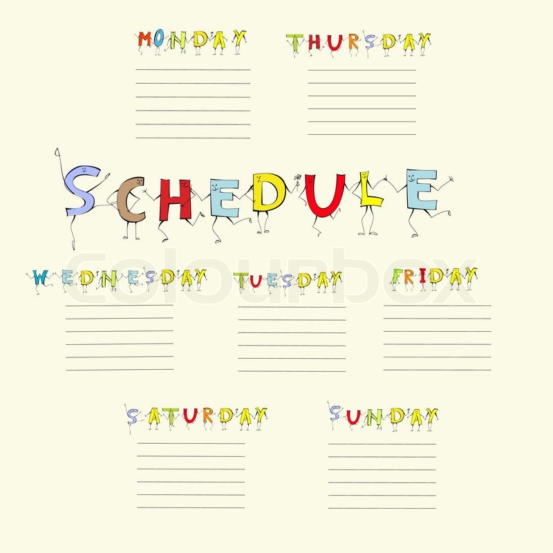 blank school schedule