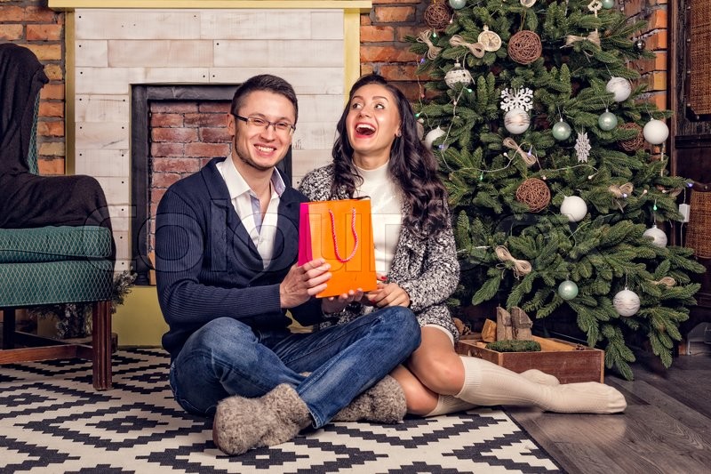 trendy young couple laughing