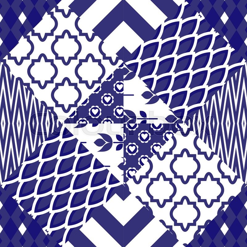 Patchwork quilt vector pattern tiles. Stock vector Colourbox