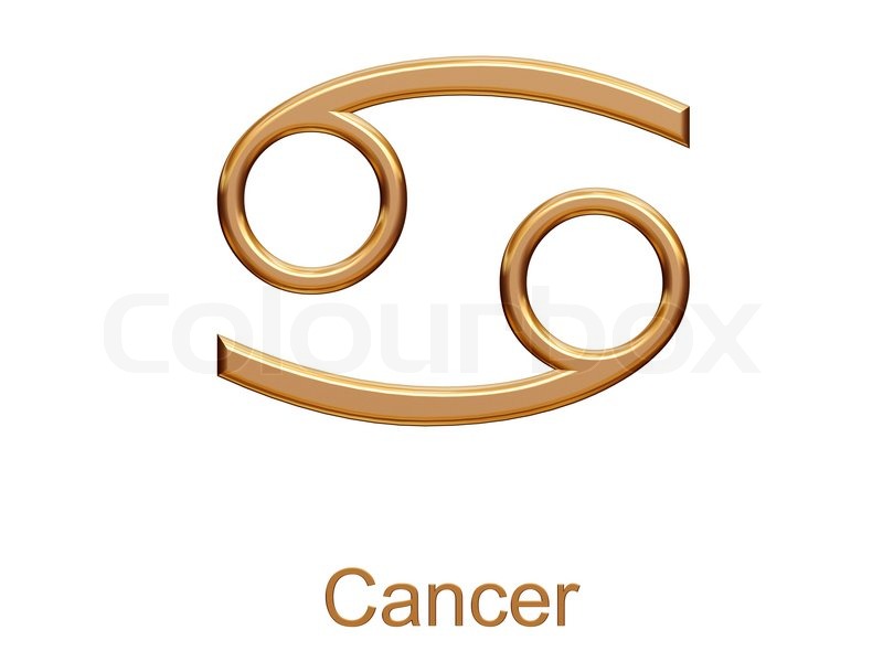 Krebs golden astrologischen Sternzeichen Symbol auf weißem