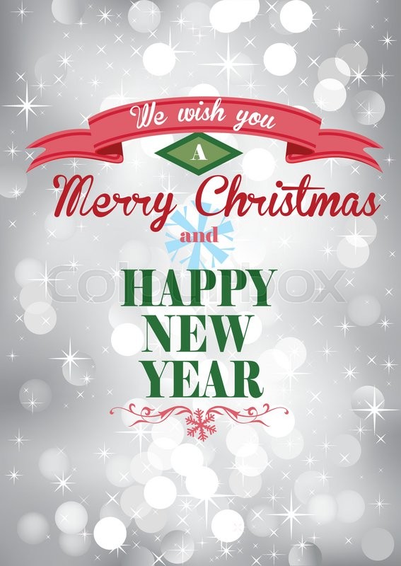 Christmas greeting card with defocused | Stock vector | Colourbox