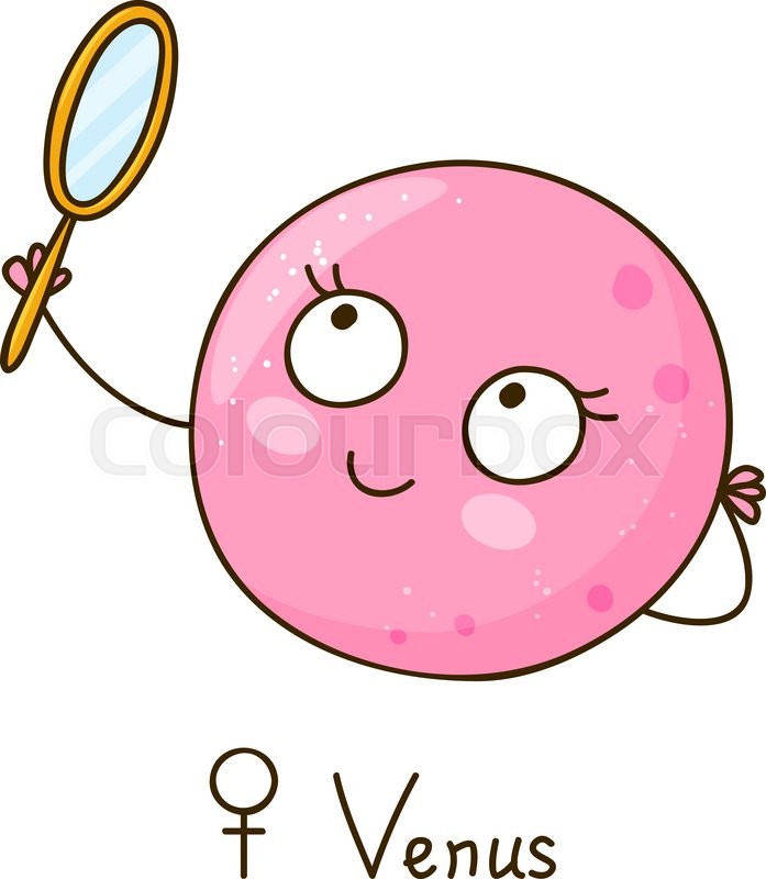 Cute Cartoon Venus Isolated On White Stock Vector Colourbox