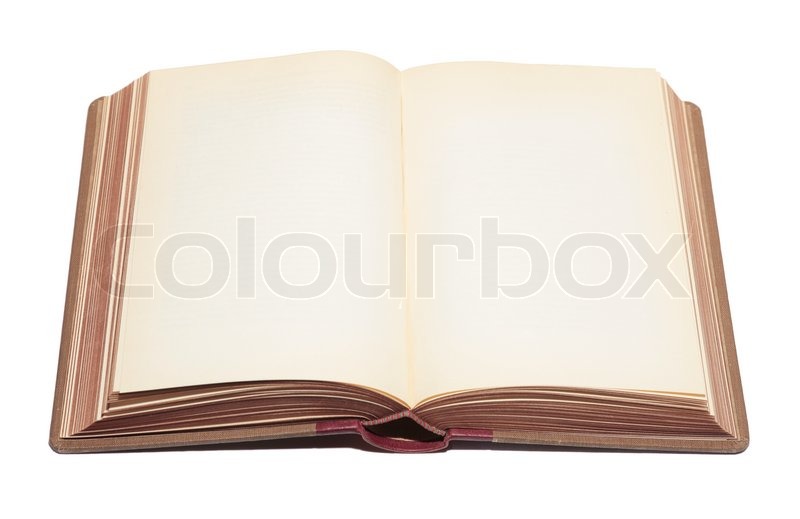 Open Buch mit leeren Seiten isoliert auf Stock Bild Colourbox