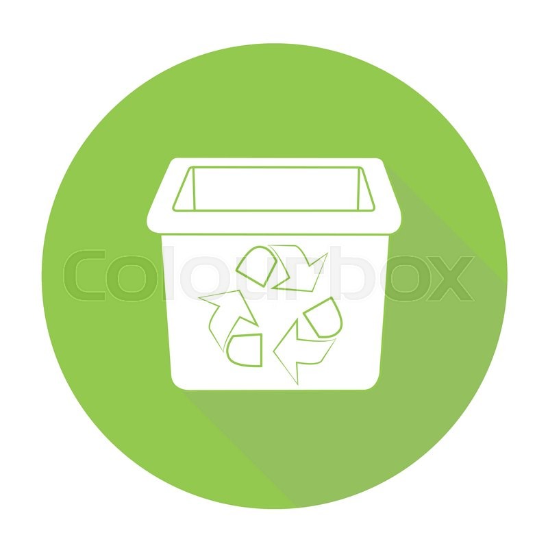 White vector recycle bin on color | Stock vector | Colourbox