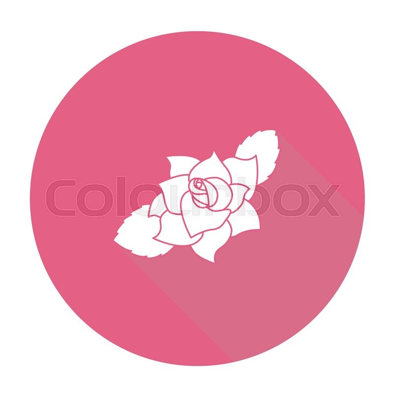 White vector rose on color circle | Stock vector | Colourbox