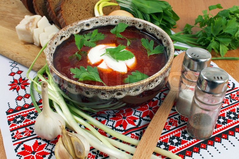 Ukrainian borsch of national kitchen | Stock image | Colourbox