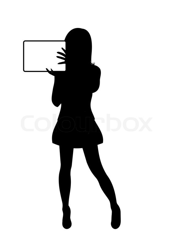 Illustration Mädchen Silhouette mit | Stock-Vektor | Colourbox