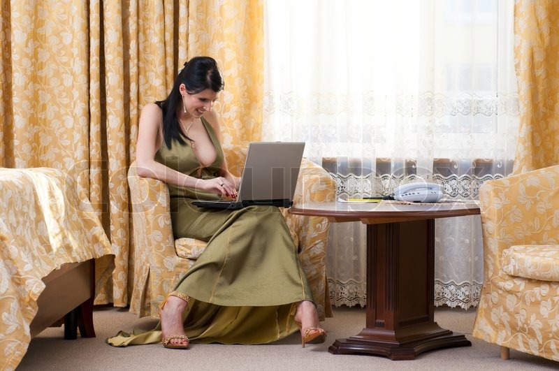 Beautiful Room beautiful woman in gown is sitting in the beautiful room and Beautiful Room beautiful woman in gown is sitting in the beautiful room and