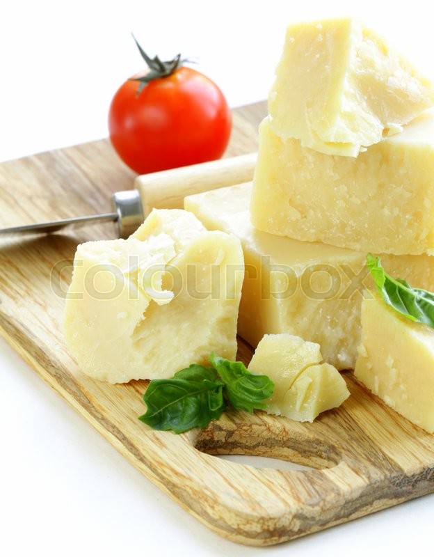 Hard natural parmesan cheese on a Stock image Colourbox